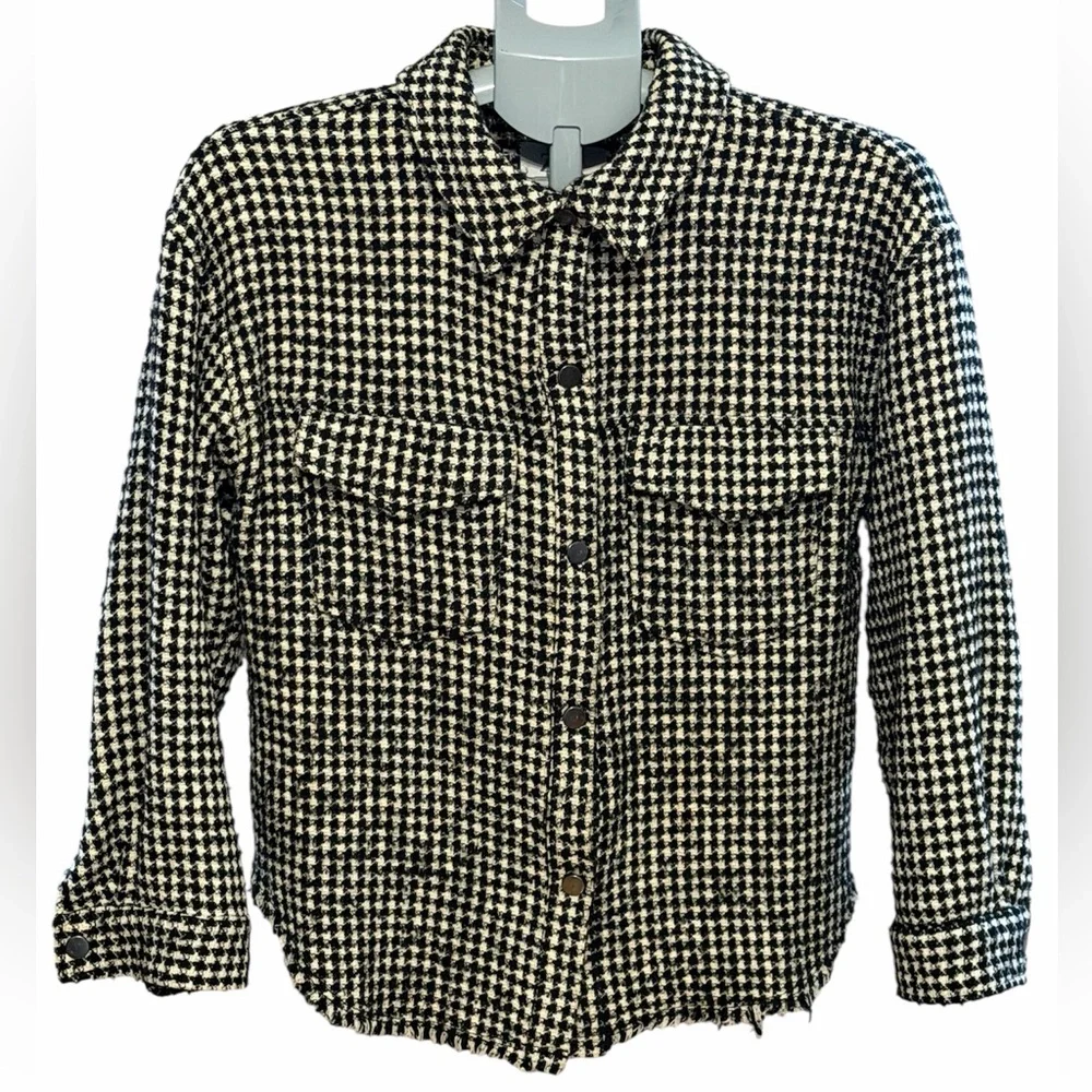 Zara Kids Houndstooth Overshirt Jacket – Size 13-14 (164)